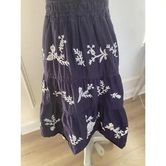 Anthropologie - Somerset embroidered Maxi Dress w/ Blue Floral Embroidery, XSP - Picture 5 of 15